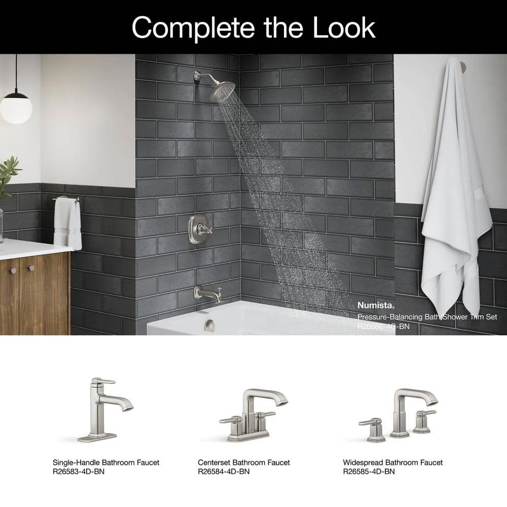 KOHLER Numista Single-Handle 3-Spray Wall-Mount Tub and Shower Faucet in Vibrant Brushed Nickel (Valve Included) 4 KOHLER Numista Single-Handle 3-Spray Wall-Mount Tub and Shower Faucet in Vibrant Brushed Nickel (Valve Included) - Image 4