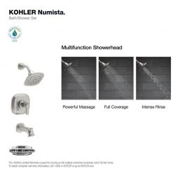 KOHLER Numista Single-Handle 3-Spray Wall-Mount Tub and Shower Faucet in Vibrant Brushed Nickel (Valve Included) 7 KOHLER Numista Single-Handle 3-Spray Wall-Mount Tub and Shower Faucet in Vibrant Brushed Nickel (Valve Included) -Bathroom Faucets Store vibrant brushed nickel kohler bathtub shower faucet combos k r26586 4g bn c3 1000