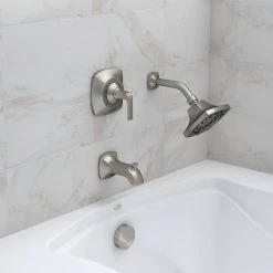 KOHLER Rubicon Single-Handle 3-Spray Wall-Mount Tub and Shower Faucet in Brushed Nickel (Valve Included) -Bathroom Faucets Store vibrant brushed nickel kohler bathtub shower faucet combos r76217 4e bn d4 1000