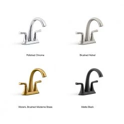 KOHLER Sundae 4 in. Centerset 2-Handles Bathroom Faucet in Vibrant Brushed Nickel -Bathroom Faucets Store vibrant brushed nickel kohler centerset bathroom faucets k r28796 4d bn 44 1000
