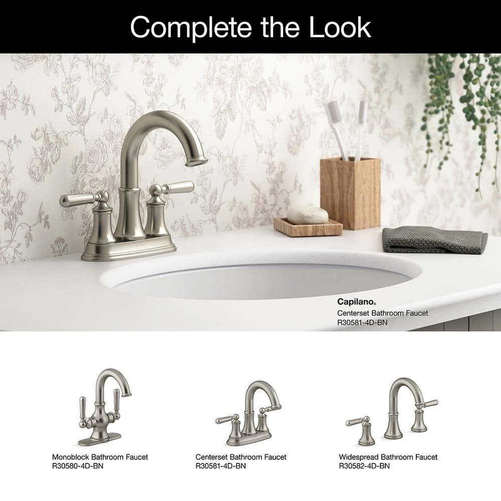 KOHLER Capilano 4 in. Centerset 2-Handle Bathroom Faucet in Vibrant Brushed Nickel 5 KOHLER Capilano 4 in. Centerset 2-Handle Bathroom Faucet in Vibrant Brushed Nickel - Image 5
