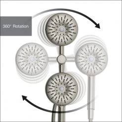 KOHLER Freespin Bellerose 3-Spray Patterns 5.25 in. Wall Mount Dual Shower Heads in Vibrant Brushed Nickel -Bathroom Faucets Store vibrant brushed nickel kohler dual shower heads k r21117 g bn 66 1000
