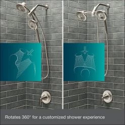 KOHLER Freespin Bellerose 3-Spray Patterns 5.25 in. Wall Mount Dual Shower Heads in Vibrant Brushed Nickel -Bathroom Faucets Store vibrant brushed nickel kohler dual shower heads k r21117 g bn a0 1000