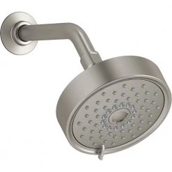 KOHLER Purist 3-Spray Patterns 5.5 in. Single Wall Mount Fixed Shower Head in Vibrant Brushed Nickel