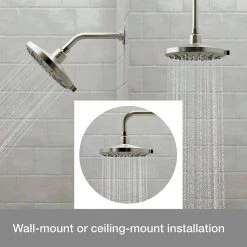 KOHLER Bellerose 3-Spray Patterns 1.75 GPM 8 in. Wall Mount Fixed Shower Head in Vibrant Brushed Nickel -Bathroom Faucets Store vibrant brushed nickel kohler fixed shower heads k r24164 g bn 40 1000