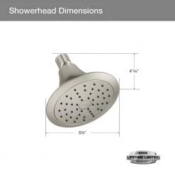 KOHLER Forte 1-Spray 5.5 in. Single Wall Mount Fixed Shower Head in Vibrant Brushed Nickel -Bathroom Faucets Store vibrant brushed nickel kohler fixed shower heads r10282 g bn 40 1000