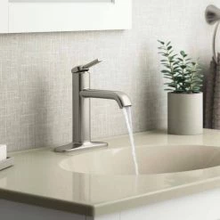 KOHLER Ashan Single Hole Single-Handle Bathroom Faucet in Vibrant Brushed Nickel -Bathroom Faucets Store vibrant brushed nickel kohler single hole bathroom faucets k r27136 4d bn 40 1000