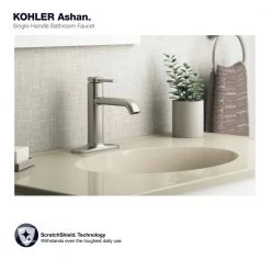 KOHLER Ashan Single Hole Single-Handle Bathroom Faucet in Vibrant Brushed Nickel -Bathroom Faucets Store vibrant brushed nickel kohler single hole bathroom faucets k r27136 4d bn 77 1000