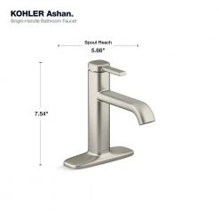 KOHLER Ashan Single Hole Single-Handle Bathroom Faucet in Vibrant Brushed Nickel -Bathroom Faucets Store vibrant brushed nickel kohler single hole bathroom faucets k r27136 4d bn c3 1000