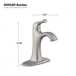 KOHLER Sundae Single Handle Single Hole Bathroom Faucet in Vibrant Brushed Nickel -Bathroom Faucets Store vibrant brushed nickel kohler single hole bathroom faucets k r28795 4d bn 31 1000