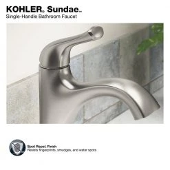 KOHLER Sundae Single Handle Single Hole Bathroom Faucet in Vibrant Brushed Nickel -Bathroom Faucets Store vibrant brushed nickel kohler single hole bathroom faucets k r28795 4d bn fa 1000
