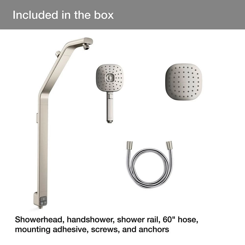 KOHLER Windet Showering Rail Combo in Vibrant Brushed Nickel 8 KOHLER Windet Showering Rail Combo in Vibrant Brushed Nickel - Image 8