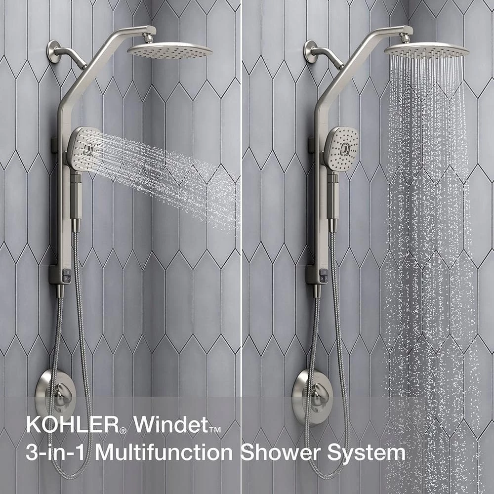 KOHLER Windet Showering Rail Combo in Vibrant Brushed Nickel 2 KOHLER Windet Showering Rail Combo in Vibrant Brushed Nickel - Image 2