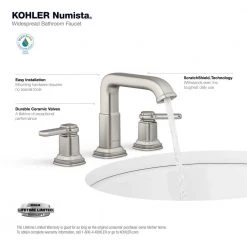 KOHLER Numista 8 in. Widespread 2-Handle Bathroom Faucet in Vibrant Brushed Nickel -Bathroom Faucets Store vibrant brushed nickel kohler widespread bathroom faucets k r26585 4d bn 4f 1000
