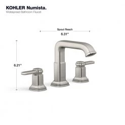 KOHLER Numista 8 in. Widespread 2-Handle Bathroom Faucet in Vibrant Brushed Nickel -Bathroom Faucets Store vibrant brushed nickel kohler widespread bathroom faucets k r26585 4d bn 76 1000