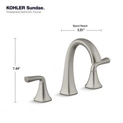 KOHLER Sundae 8 in. Widespread 2-Handles Bathroom Faucet in Vibrant Brushed Nickel -Bathroom Faucets Store vibrant brushed nickel kohler widespread bathroom faucets k r28797 4d bn 31 1000