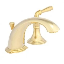 KOHLER Devonshire 8 in. Widespread 2-Handle Low-Arc Bathroom Faucet in Vibrant Polished Brass -Bathroom Faucets Store vibrant polished brass kohler widespread bathroom faucets k 394 4 pb 1d 1000