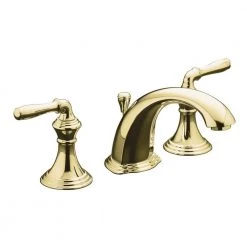KOHLER Devonshire 8 in. Widespread 2-Handle Low-Arc Bathroom Faucet in Vibrant Polished Brass -Bathroom Faucets Store vibrant polished brass kohler widespread bathroom faucets k 394 4 pb c3 1000