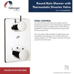 KEENEY Belanger 1-Spray Round Hand Shower and Showerhead from Wall Combo Kit with Slide Bar and Valve in Polished Chrome 10 KEENEY Belanger 1-Spray Round Hand Shower and Showerhead from Wall Combo Kit with Slide Bar and Valve in Polished Chrome -Bathroom Faucets Store wall keeney wall bar shower kits kit uni140tscp 4f 1000