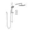 KEENEY Belanger 1-Spray Round Hand Shower and Showerhead from Wall Combo Kit with Slide Bar and Valve in Polished Chrome