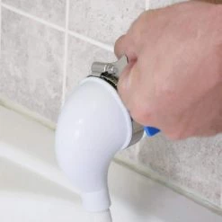 DANCO Versa Spray 1-Spray Portable 2 in. Freestanding Handheld Shower Head Sprayer for Bathtubs without Diverter in White 11 DANCO Versa Spray 1-Spray Portable 2 in. Freestanding Handheld Shower Head Sprayer for Bathtubs without Diverter in White -Bathroom Faucets Store white danco handheld shower heads 10086 44 1000