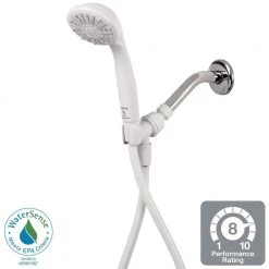 Glacier Bay 3-Spray 3.3 in. Single Wall Mount Handheld Adjustable Shower Head in White -Bathroom Faucets Store white glacier bay handheld shower heads 8467000hc c3 1000
