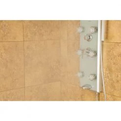 PULSE Showerspas Kihei II 6-Jet Shower System in Chrome -Bathroom Faucets Store white glass pulse showerspas shower towers 1013 gl 1f 1000