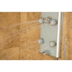 PULSE Showerspas Kihei II 6-Jet Shower System in Chrome -Bathroom Faucets Store white glass pulse showerspas shower towers 1013 gl 4f 1000
