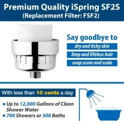 ISPRING Universal 15-Stage Shower Filter Replacement Cartridge, Better Skin, Hair, and Nails, White 10 ISPRING Universal 15-Stage Shower Filter Replacement Cartridge, Better Skin, Hair, and Nails, White -Bathroom Faucets Store white ispring showerhead filters fsf2 c3 1000