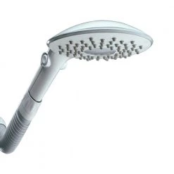 Waterpik 2-Spray 7.8 in. Single Wall Mount Fixed Rain Shower Head in White