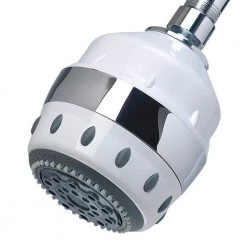 Sprite Showers Royale All-in-One Shower Head Water Filtration System in White with Chrome Trim