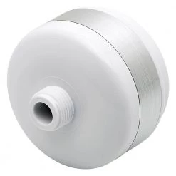 Sprite Showers Disposable Slim-Line Universal Shower Water Filtration System in White with Chrome Trim